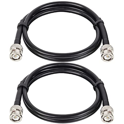 MOOKEERF BNC Cable 3ft,2 Pack Low Loss KMR240 BNC Male to Male Coax Cable 50 Ohm for for Ham Radio, Network Analyzer, Modem, Oscilloscope, Signal Generator, Attenuator - size: 3FT