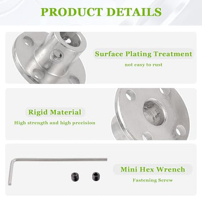 6mm Rigid Flange Coupling Connector, Rigid Guide Model Coupler Accessory, Rigid Shaft Axis Fittings with Electroplated and High Hardness Heat Treated for DIY RC Model Motors(4Pcs) - style: 6mm