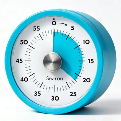 Searon Magnetic Kitchen Timer, 60-Minute Visual Dial (Blue) - color: Blue