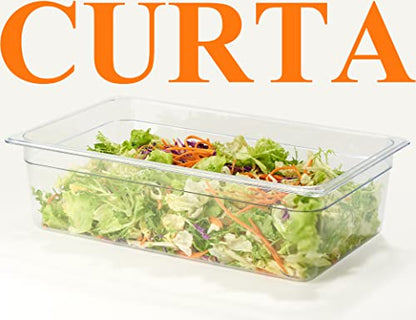 CURTA 6-Pack Full Size 6" Deep NSF Polycarbonate Food Pans | Dishwasher & Freezer Safe Clear Container for Prep Tables, Buffet, Salad Bar, Commercial & Home Kitchen - color: Full Size, size: 6" Deep