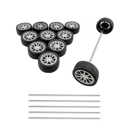 12PCS Toy Wheel RC Car Rubber Tire Wheel with Round Rod Shaft Axles for RC Car Truck Robot Boat Helicopter DIY Model Toy Building Project (2.5x25mm) - style: 2.5x25mm