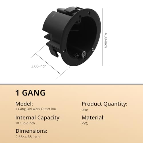 4'' Old Work Round Electrical Box, PVC, 18 Cu. in., 1-Pack - color: Round, size: 1