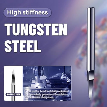 stedi Model Scriber Blades Tungsten Steel 0.1+0.125mm Replacement - style: 0.1mm+0.125mm