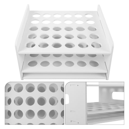 Scissors Organizer and Test Tube Display Rack 30-Hole Wooden Storage Box for Classroom Home Office Use