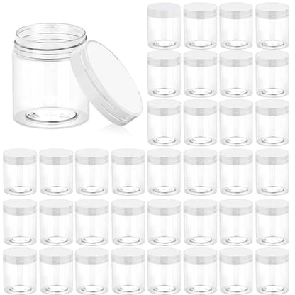 Eternal Moment 36 Pack 3 OZ Plastic Jars Clear Cosmetic Container with Lids - color: Clear Lid, size: 3 Ounce