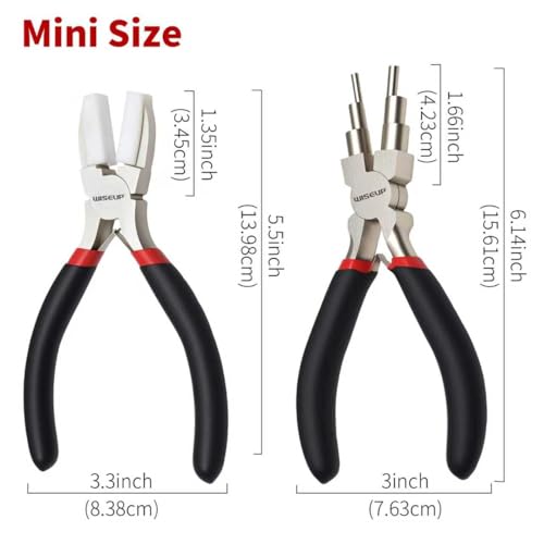 WISEUP Jewelry Pliers Set - 6 in 1 Bail Making Plier, Making Nylon Plier