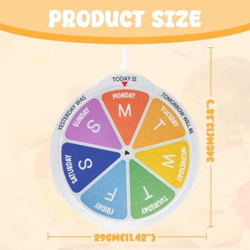Days of the Week Wheel Homeschool Toddler Activities Montessori Calendar Days Spinner Wheel Tracing Kids Preschool Calendar Today is Day of the Week - color: Days of the Week Multicolor