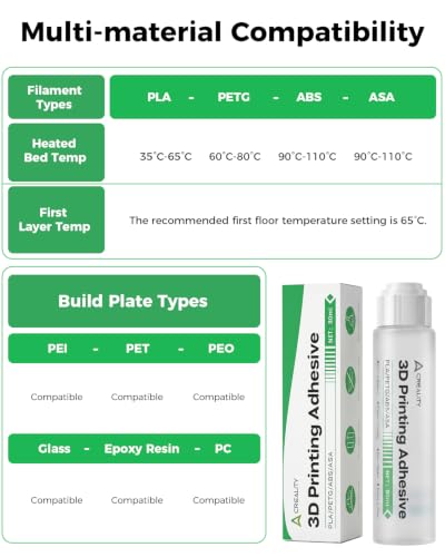 Creality Official 3D Printer Adhesive Glue 1PCS, 80mL Printing Glue for Build Plate, Reduces Warping and Shedding, Compatible with PLA PETG ABS ASA and All FDM 3D Printers - style: Adhesive Glue