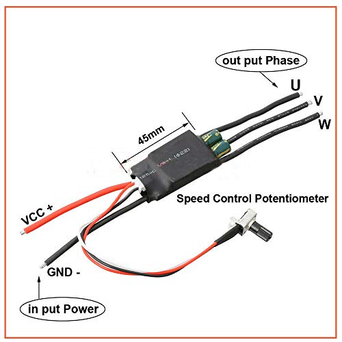 1 Pcs 3-phase Three-Phase DC 7-24V Brushless Hallless BLDC Motor ESC Speed Controller with Potentiometer
