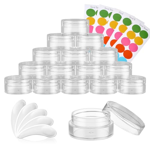 Eternal Moment 50 Pack 5G Sample Containers with Lids Cosmetic Small Jars - color: Clear Lid, size: 0.17 Ounce