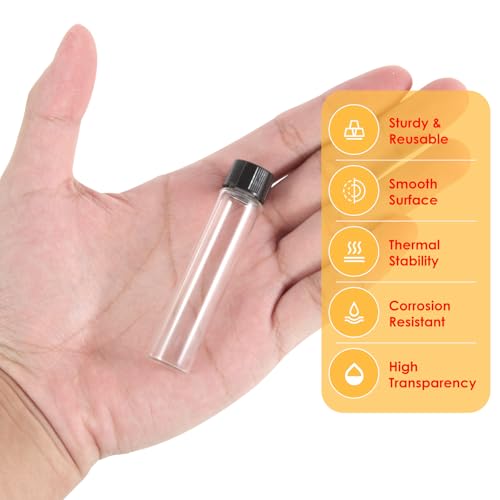 12PCS 7ml Clear Glass Small Vials with Screw Caps & Plastic Stoppers - size: 7ml
