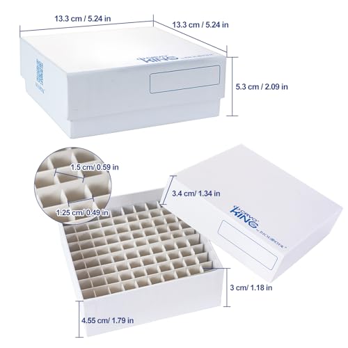 100-well Cryo Boxes, 2 Inch Cryoboxes, Assorted Color, Bag of 5 - size: 100-well