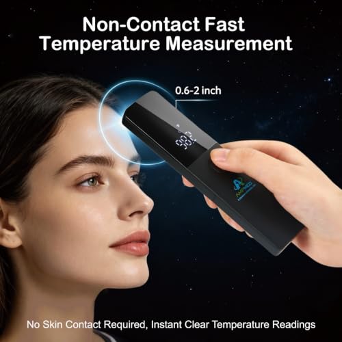 Medical Grade No-Touch Forehead Thermometer - size: Black