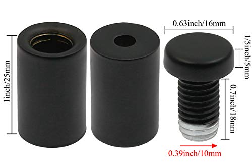 Luomorgo Stainless Steel Standoff Screws, 5/8" x 1.18", Black, 12 Pcs - color: Black, 12 Pcs, size: 5/8" x 1.18" / 16mm x 30mm