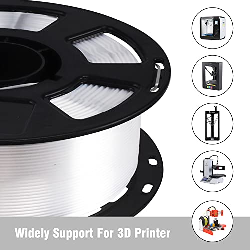 Silk Pearlescent Shiny Pearl White PLA Filament, 1kg 2.2lbs 1.75mm 3D Printing Material, Widely Support for FDM 3D Printer, Pack with Extra Filament Sample by BBLIFE - color: White