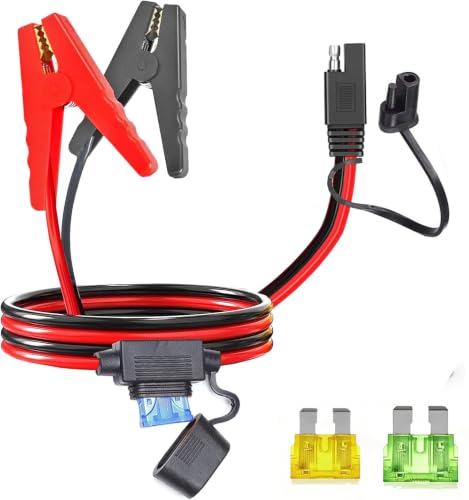 10AWG Battery Alligator Clips,SAE Quick Release Adapter to Alligator Clips with 2FT,SAE Clip Connectors Extension Charging Cable for Cars Motorcycles(NEW) - size: 10AWG Alligator Clip NEW to SAE