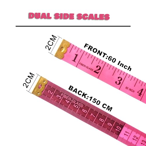 3 Pack Tape Measure Body Measuring Tape, Soft Fabric Measuring Tape for Sewing Cloth Measurement, 60 Inch Double Scale Tailor Ruler for Weight Loss (Red) - color: Red