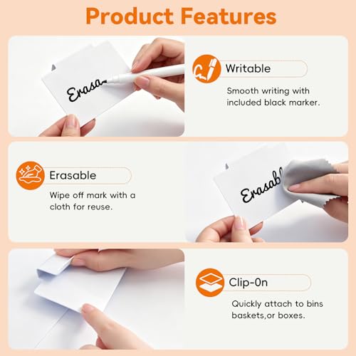 14 Pcs Set of Basket Labels Clip On for Storage Bins