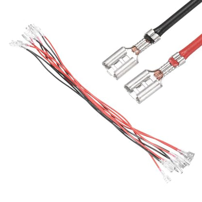 MECCANIXITY 10Pcs Double Head Female Spade Crimp Terminal w 30cm Wire 6.3mm - size: 6.30mm