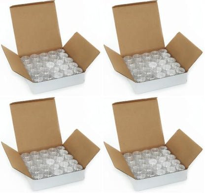 Vivaplex, 50, Clear, Empty, 5 Gram Plastic Pot Jars, Cosmetic Containers. (Pack of 4) - size: 50 Count (Pack of 4)