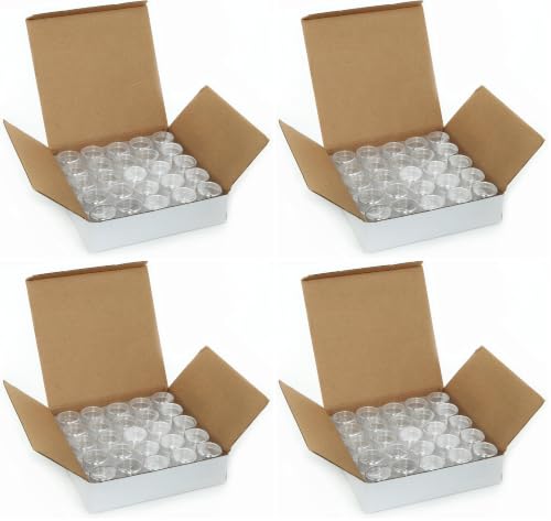 Vivaplex, 50, Clear, Empty, 5 Gram Plastic Pot Jars, Cosmetic Containers. (Pack of 4) - size: 50 Count (Pack of 4)