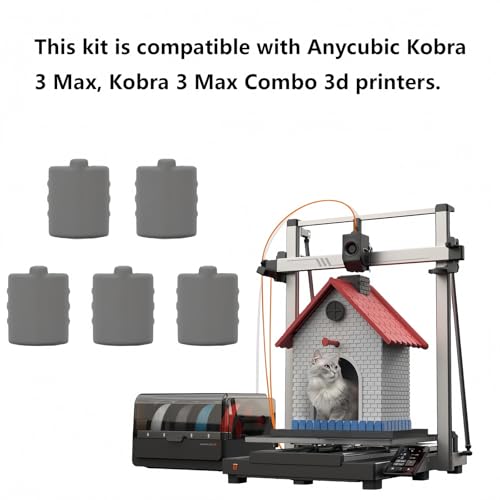5PCS Silicone Socks for Kobra 3 Max, 3D Printer High Temperature Resistance Hotend Nozzle Silicone Socks Cover for Anycubic Kobra 3 Max Combo - style: Kobra 3 Max