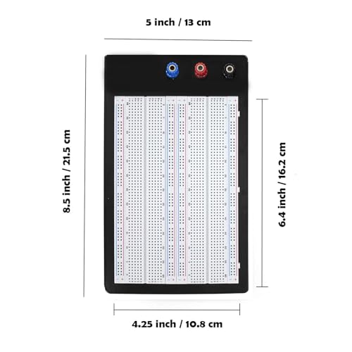 HaoDuoQian 1660 Tie-Points Solderless Breadboard with Aluminum Back Plate Large Breadboard Compatible with Arduino