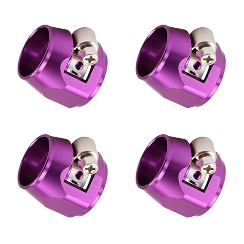 Aluminum Hose End Finisher Clamp, Universal Fit, Red Chrome Finish, 4pcs Set for Stainless Steel and Rubber Hoses, Model (Purple, 10AN) - color: Purple, size: 10AN