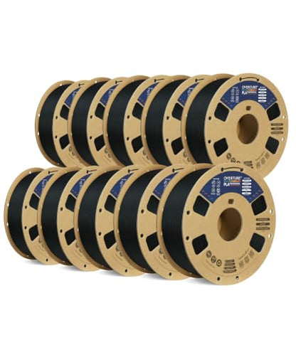 OVERTURE 10KG Bundle PLA Plus (PLA+) 3D Printer Filament 1.75mm - color: 00-black, size: 10KG
