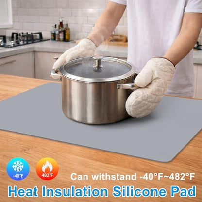 AECHY Silicone Mat for Kitchen Counter, 27.5" x 16.5" x 0.08", Dark Gray - color: Dark Gray, size: 27.5" x 16.5"