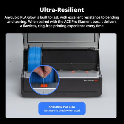 ANYCUBIC PLA 3D Printer Filament, Glow in The Dark, 3D Printing PLA Filament 1.75mm Dimensional Accuracy +/- 0.02mm, 1KG Reusable Spool (2.2 lbs), Green PLA, Glow Green - color: 1kg Green Pla - Glow to Green