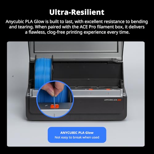 ANYCUBIC PLA 3D Printer Filament, Glow in the Dark, 3D Printing PLA Filament 1.75mm Dimensional Accuracy +/- 0.02mm, 1KG Reusable Spool (2.2 lbs), Glow Green - color: 1kg Pla Glow in the Dark - Glow to Green