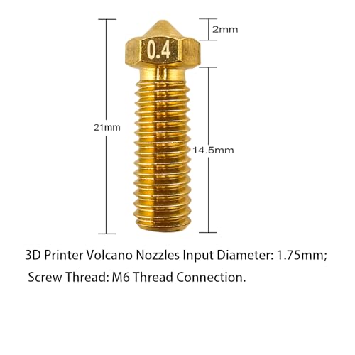 16Pcs Volcano Nozzles kit, Vyper Nozzles kit, Brass 3D Printer Nozzles Kit 0.2/0.4/0.6/0.8mm Compatible for Artillery Genius, Sidewinder X1, X2, Anycubic Vyper, Kobra Plus/Kobra Max 1.75mm Filament, - style: 16Pcs Volcano Nozzles kit