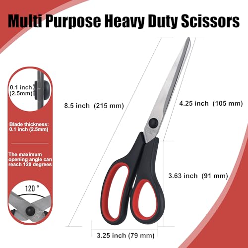 Lichamp 12pc 8.5" Multipurpose Scissors Comfort Grip Office/School/Home/Art