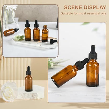 NOOEEISS 6 Pcs 1oz Amber Glass Eye Dropper Bottle, Tincture Bottles With Leak-Proof Design, Stronger Suction for All Kinds of Mixed Liquids - color: Amber, size: 1oz-6Pack