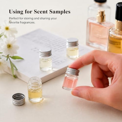 Coloch 100 Pack 5ml Glass Bottles with Aluminum Caps, Leak Proof