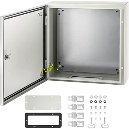 VEVOR NEMA Steel Enclosure, 20 x 20 x 6'' NEMA 4X Steel Electrical Box, IP66 Waterproof & Dustproof, Outdoor/Indoor Electrical Junction Box, with Mounting Plate - size: 20 x 20 x 6