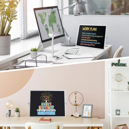 Small Magnetic Chalk Board Easel 16"X12", Double-Sided Tabletop & Wall Hanging Chalkboard with 4 Chalks & Eraser, Desktop Mini Black Board Sign for Office Desk Home Menu and School - size: 16"X12"