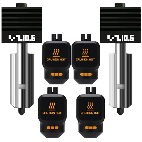 2-Pack Upgraded 0.6MM Hotend kit for Bambu lab P2S/X2D/H2D/H2S/H2C（4-PK Silicone Socks with QR Code）, Extruder Include Hardened Steel Nozzle and electroplated Heating Block for bambus 3D Printer - style: 2PK 0.6mm Hotend