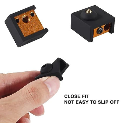 10PCS 3D Printer Hotend Silicone Sock Heater Block Silicone Cover for Ender 3/3 Pro/3 V2, Ender 5/5 Plus/ 5 Pro, CR 10 Series, MK7/ 8/9 3D Printer Hotend