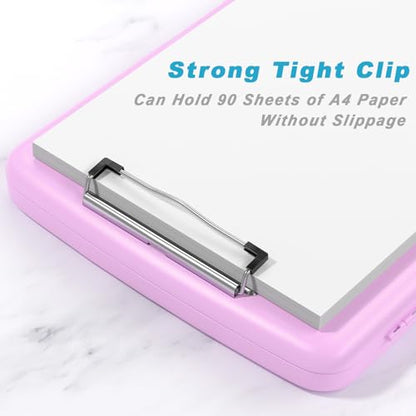 Rimilak Clipboard with Storage, 8.5 x 11'' High Capacity Clip Board, Pink - color: Pale Pink