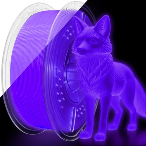 PLA+ 3D Printer Filament, Glow in The Dark Filament 1.75mm, Long-Lasting Glow & High-Brightness, Luminous Purple Bright 3D Printing Filament for Most 3D Printer - 1kg Spool(Glow Purple) - color: Purple