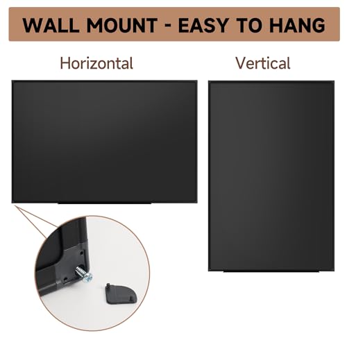 SELEAD Magnetic Chalkboard 72 x 48 Inches - Black Aluminum Frame - size: 72"W x 48"H