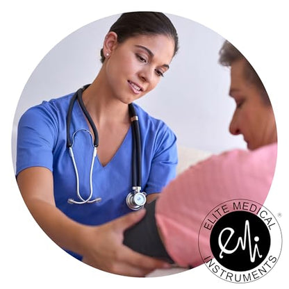 EMI EBL-430 Black Sprague Stethoscope and Large Adult Cuff (See Large Cuff Size: 33 cm to 51 cm | 13 inch to 20 inch) Aneroid Sphygmomanometer Manual Blood Pressure Set - size: Large Adult Cuff Set - Black