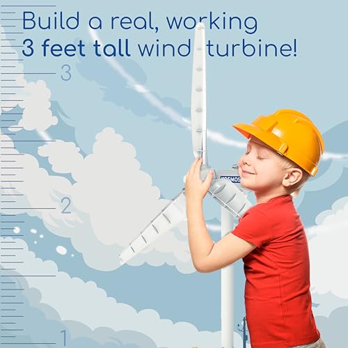 Thames & Kosmos Wind Power V4.0 STEM Experiment Kit | Build a 3ft Wind Turbine to Generate Electricity | Learn About Renewable Energy & Power a Small Model Car | Weatherproof for Outdoor Use