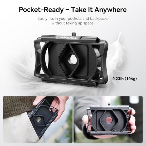 APEXEL 360° Telescope Phone Adapter, Upgraded Binocular Photo Adapter for Android & iPhone, Smartphone Mount for Telescope, Monocular, Microscope, Spotting Scope. (Including Bluetooth Shutter Remote)