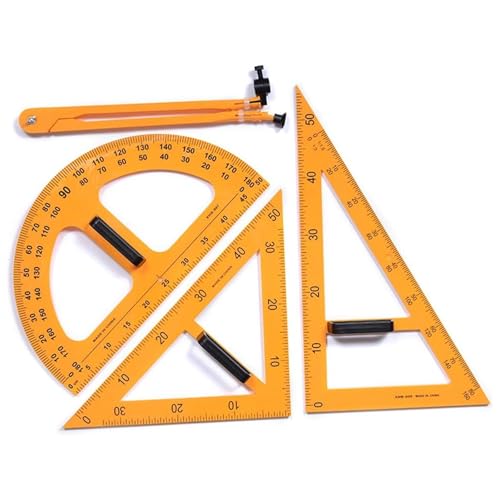 Magnetic Geometry Math Ruler Set for Classroom, Large Protractor, Triangle & Measuring Rulers, Magnetic Blackboard Tools for Teachers & Students Enhances Math Learning, 5pc - size: 5pc