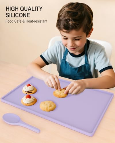 Silicone Art Mat for Crafts, 12" x 19" Waterproof Non-Slip Painting Mat - color: Purple, size: 12" x 19"
