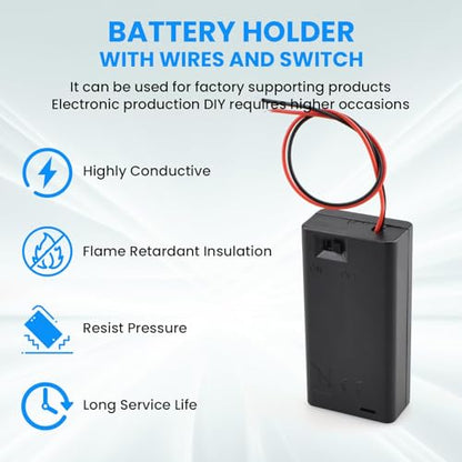 SDTC Tech 2 x 1.5V AA Battery Holder with Wires - size: 2AA