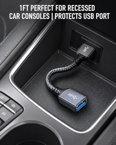 Short USB Extension Cable 1ft - USB 3.0 Extender Male-to-Female - size: 1FT